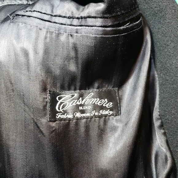 Casper Cashmere Men Black Long Coat Blend Fabric Wovem In Italy - Picture 3 of 5